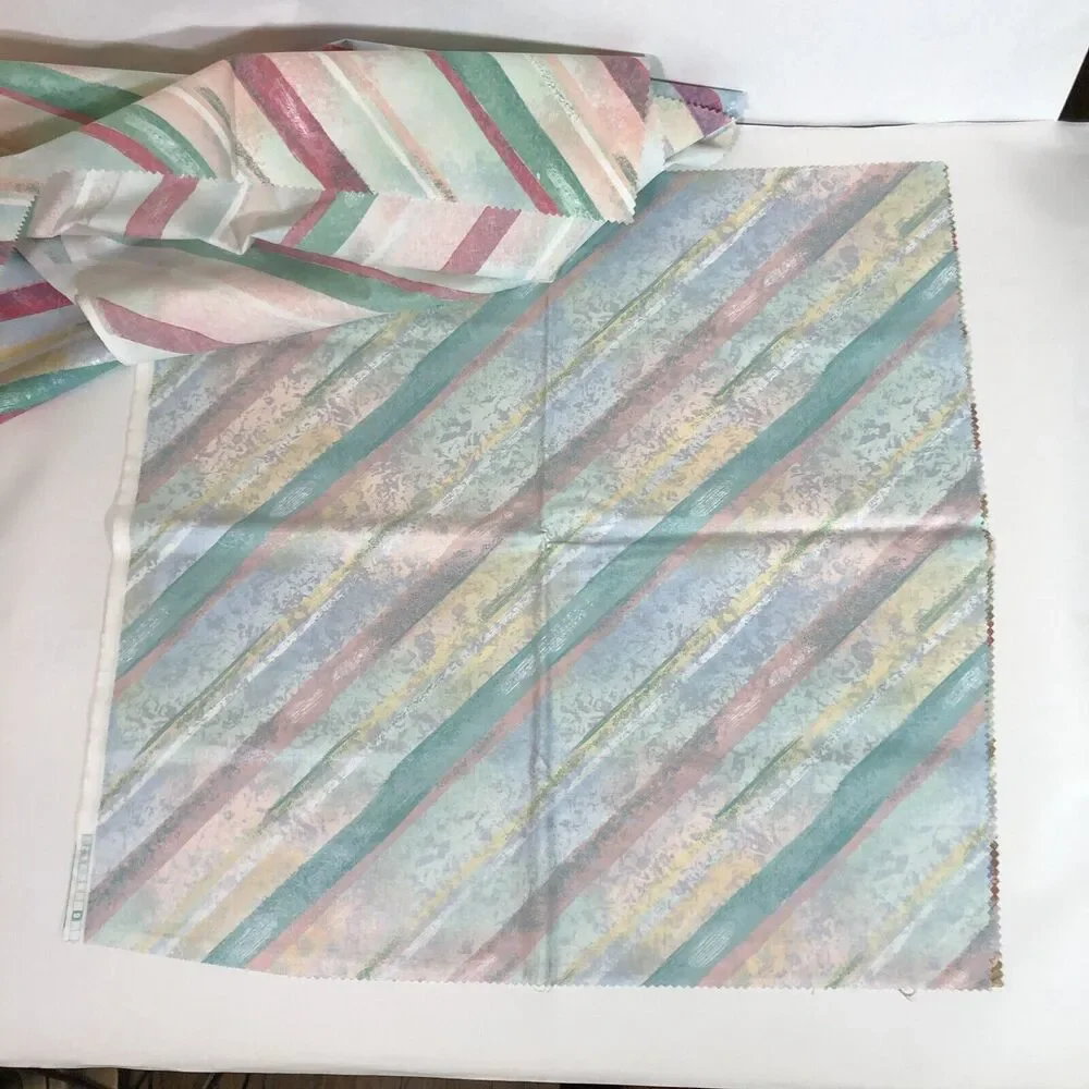Vintage TexUnion Fabric Samples, Striped Key West Pattern Cotton with Teflon 26